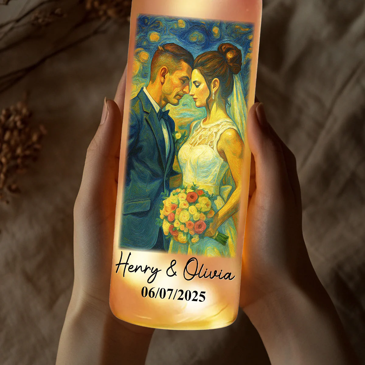 Our Wedding Day Gift - Personalized Custom Bottle Lamp - Image 4