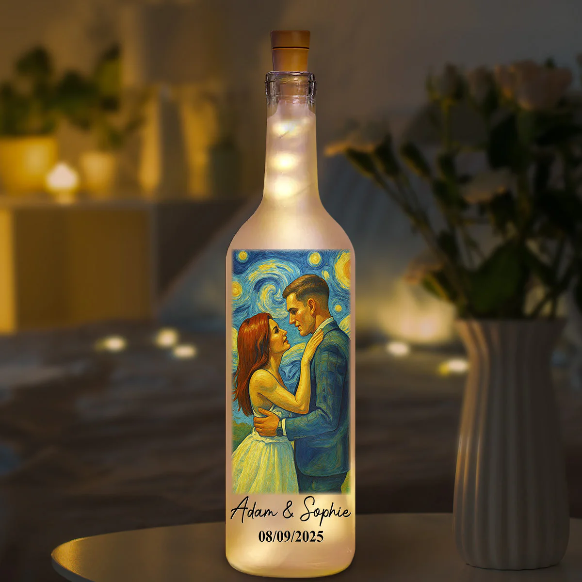 Our Wedding Day Gift - Personalized Custom Bottle Lamp - Image 6