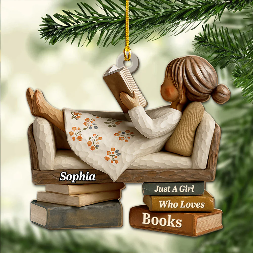 Pages And Peace - Personalized Custom Wood Ornament  - Image 5