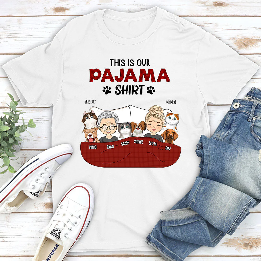 Pajama Shirt Couple Version 2 - Personalized Custom Unisex T-shirt - Image 4