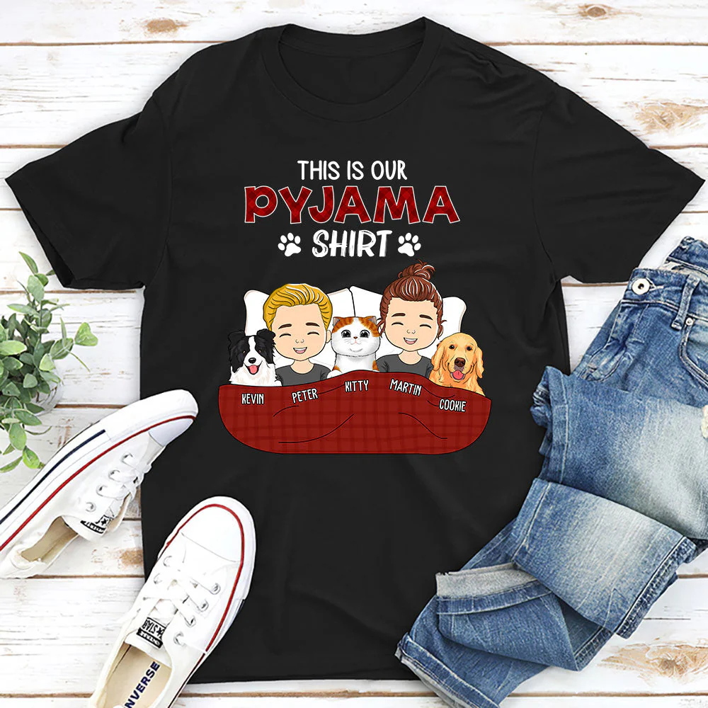 Pajama Shirt Version Couple - Personalized Custom Unisex T-shirt - Image 4