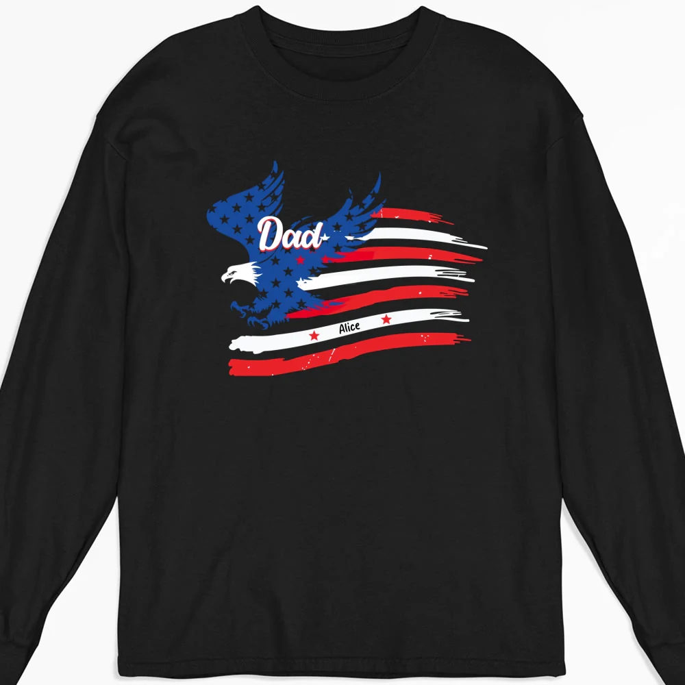 Papa American Flag - Personalized Custom Shirt - Image 10