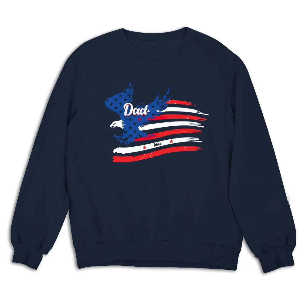 Papa American Flag - Personalized Custom Shirt - Image 15