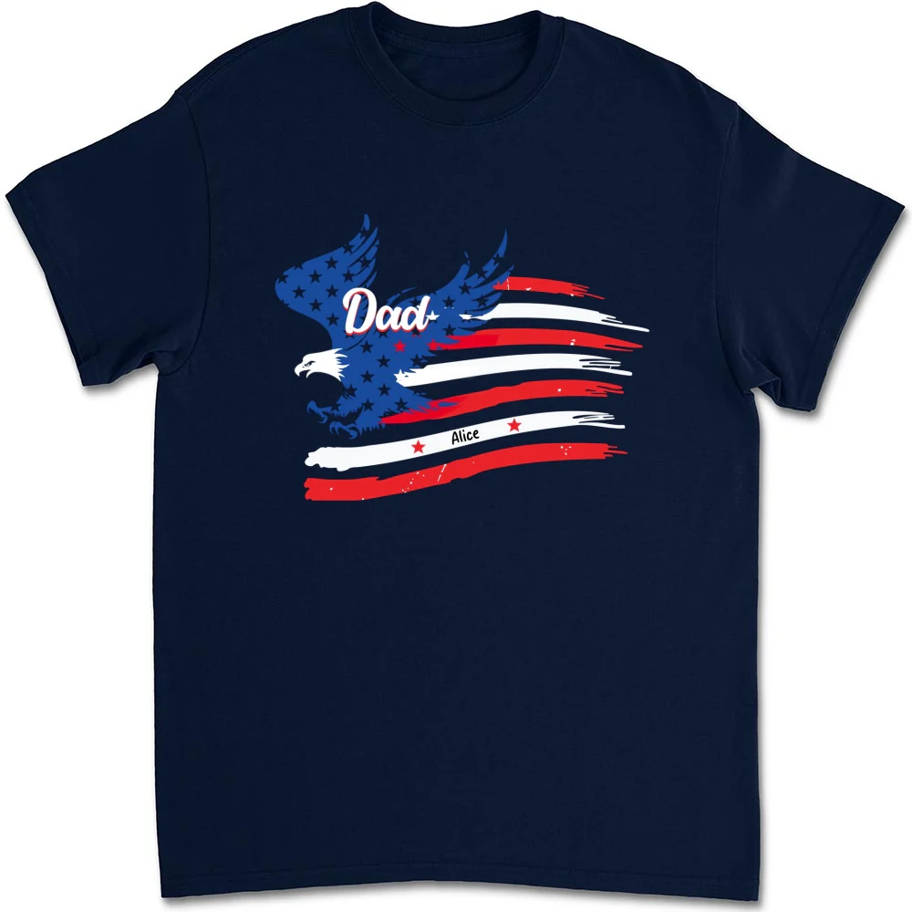 Papa American Flag - Personalized Custom Shirt - Image 9