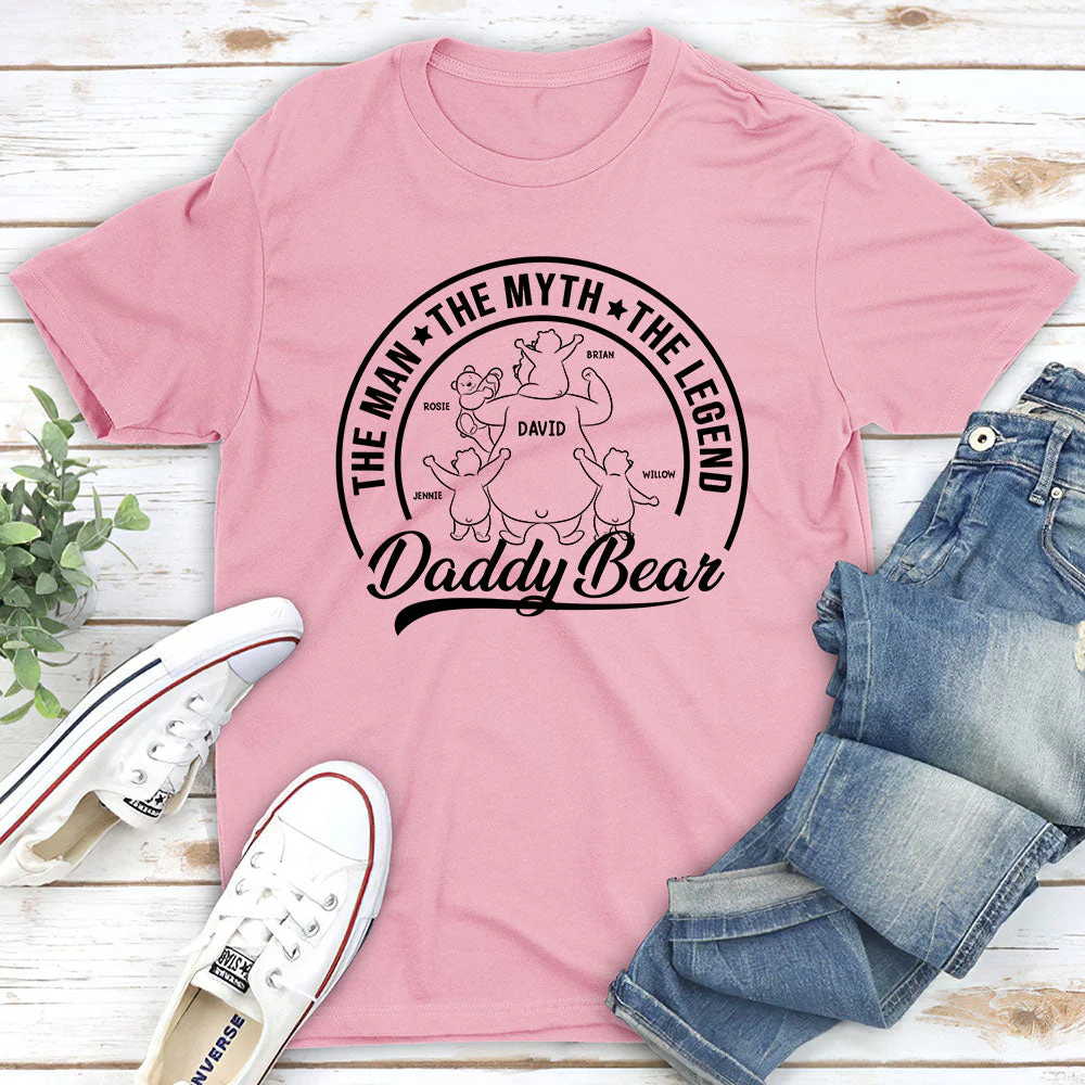 Papa Bear The Man The Myth The Legend - Personalized Custom Shirt - Image 4