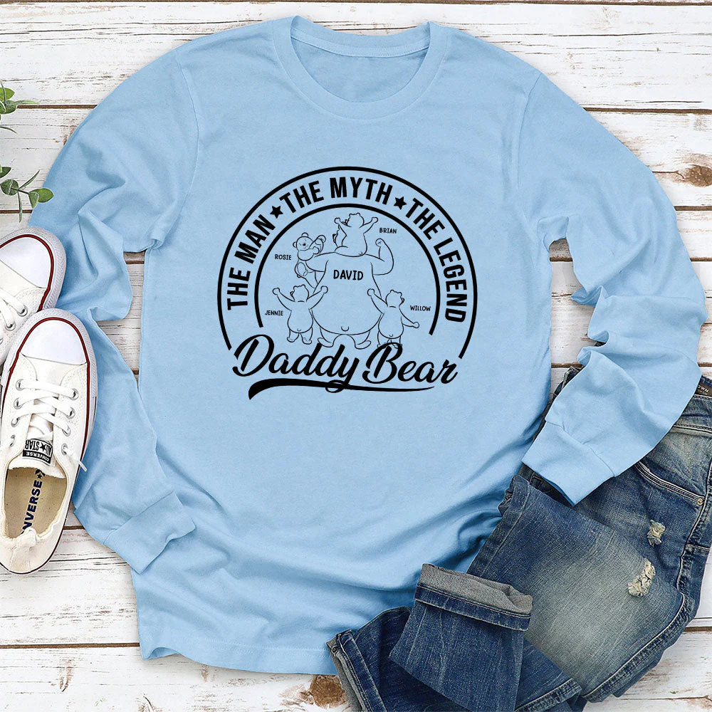 Papa Bear The Man The Myth The Legend - Personalized Custom Shirt - Image 6