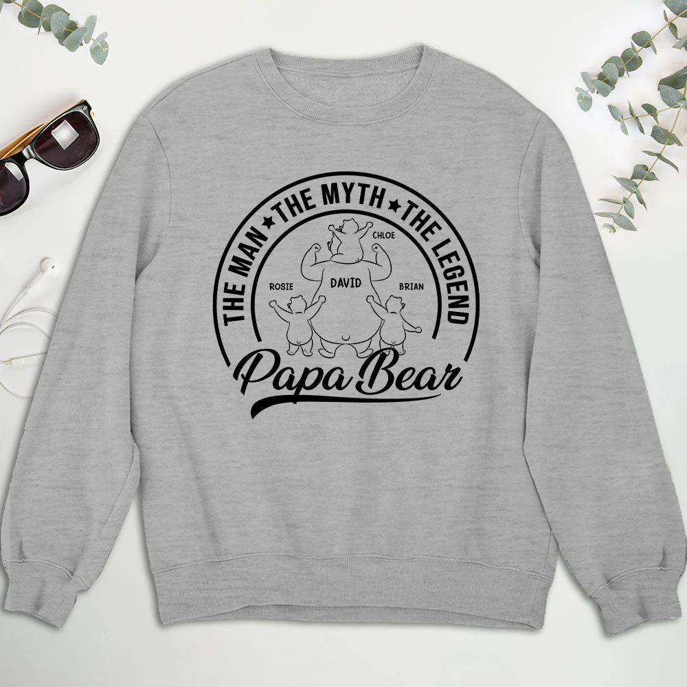 Papa Bear The Man The Myth The Legend - Personalized Custom Shirt - Image 7