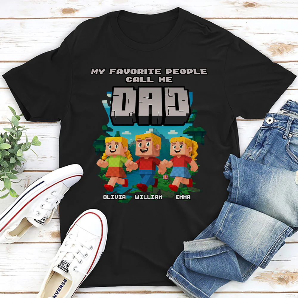 Papa Favorite People - Personalized Custom Shirt - Image 2