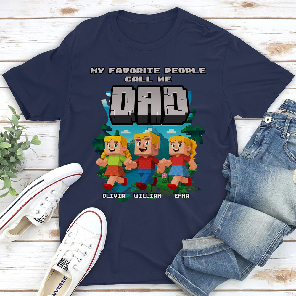 Papa Favorite People - Personalized Custom Shirt - Image 5