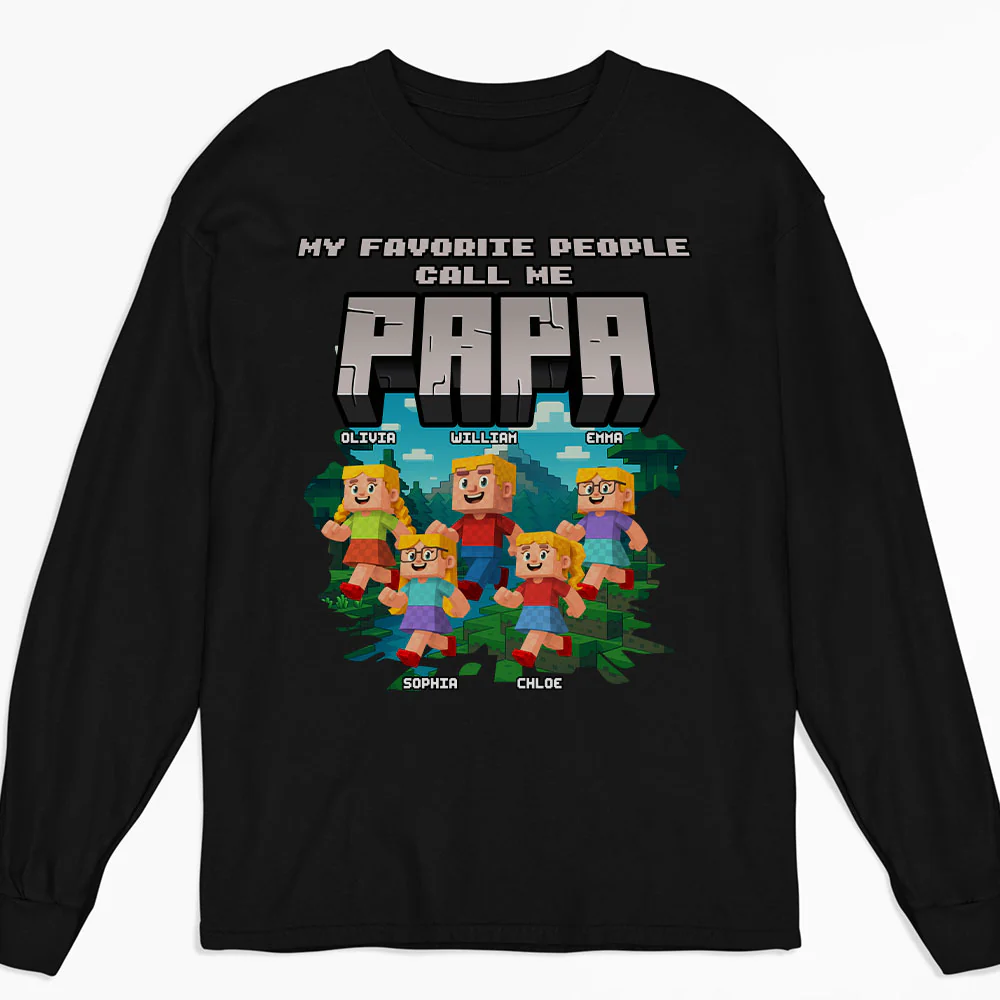 Papa Favorite People - Personalized Custom Shirt - Image 6