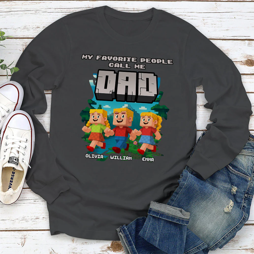 Papa Favorite People - Personalized Custom Shirt - Image 8