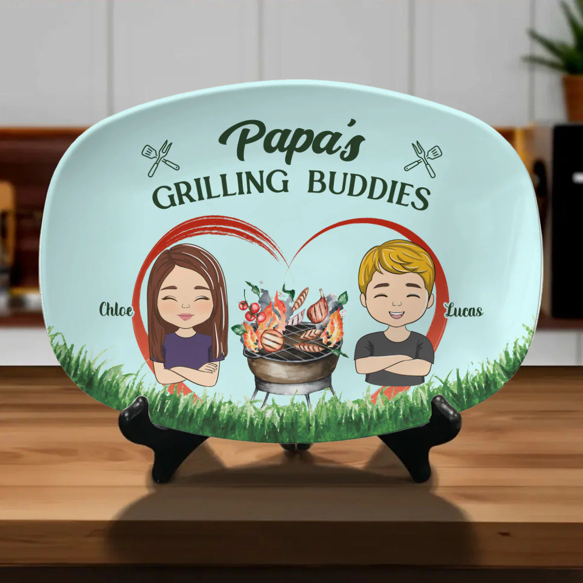 Papa Is Grilling Buddies - Personalized Custom Platte - Image 2