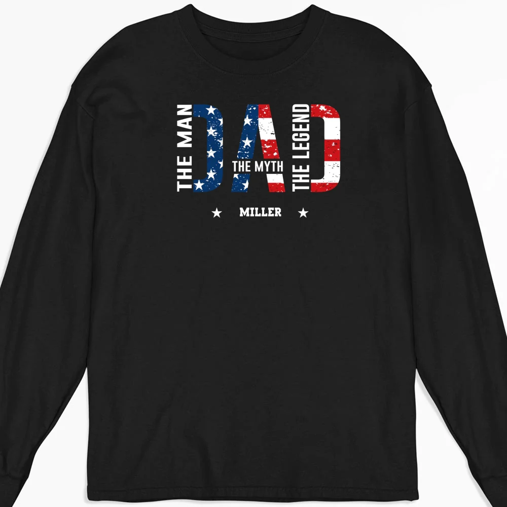 Papa The Man The Myth - Personalized Custom Shirt - Image 10