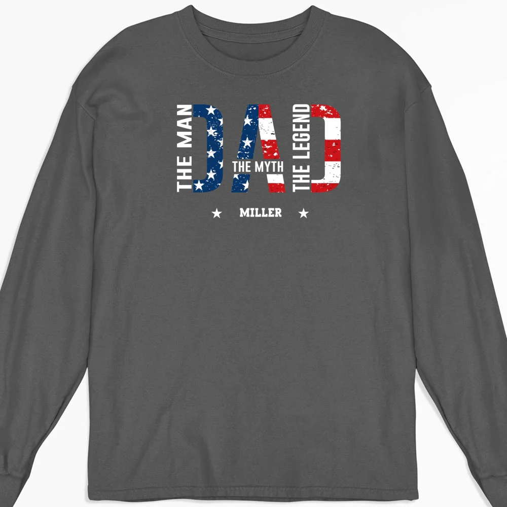 Papa The Man The Myth - Personalized Custom Shirt - Image 11