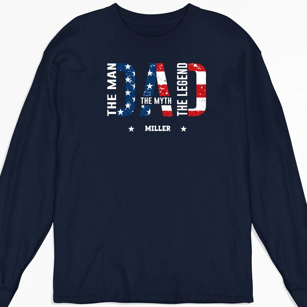 Papa The Man The Myth - Personalized Custom Shirt - Image 12