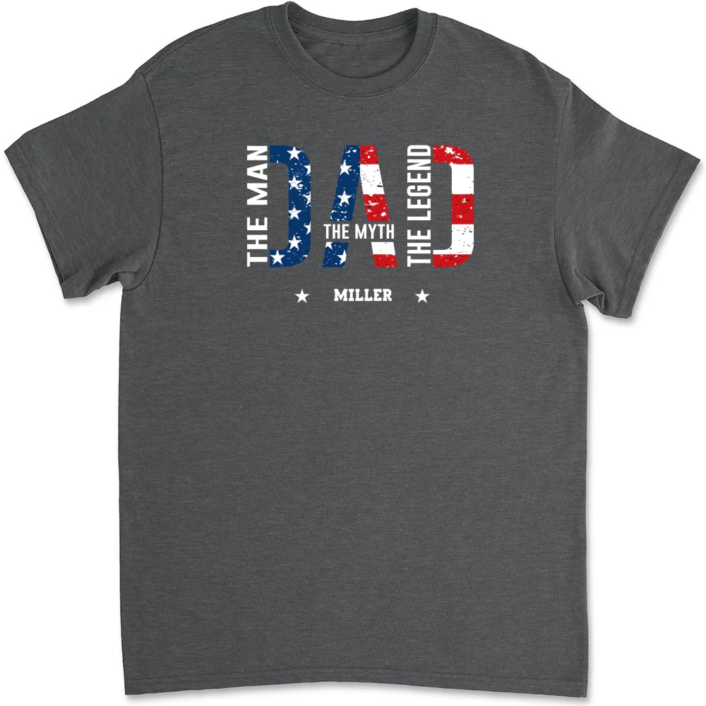 Papa The Man The Myth - Personalized Custom Shirt - Image 7