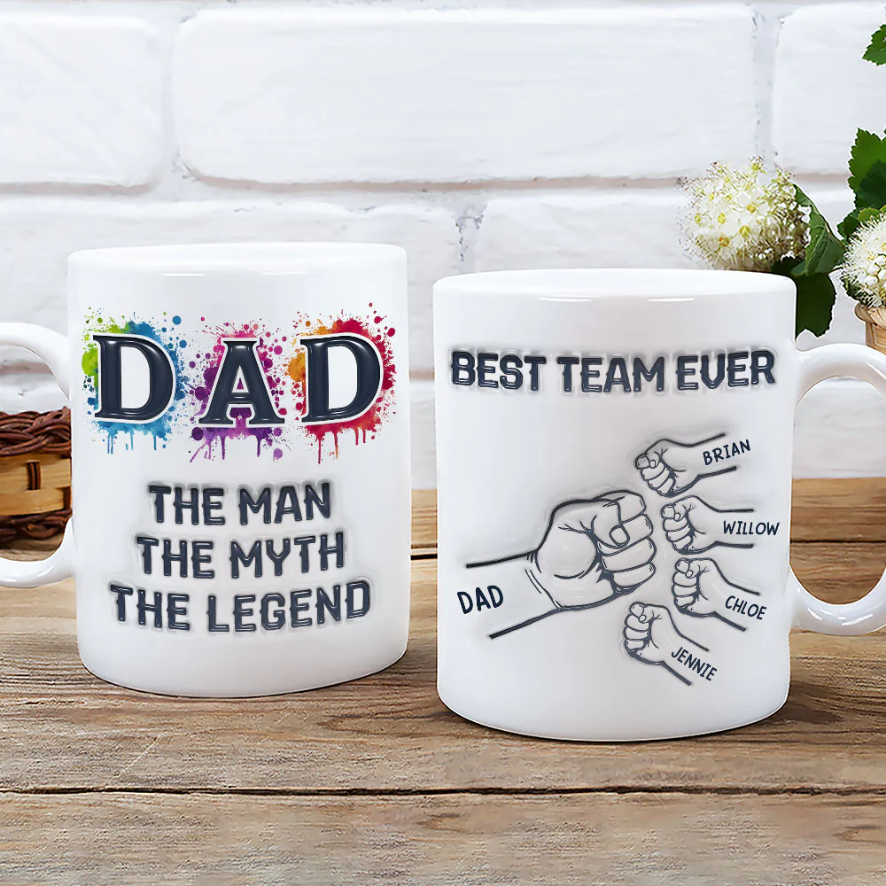 Papa We Love You - Personalized Custom 3D Inflated Effect Mug - Image 3