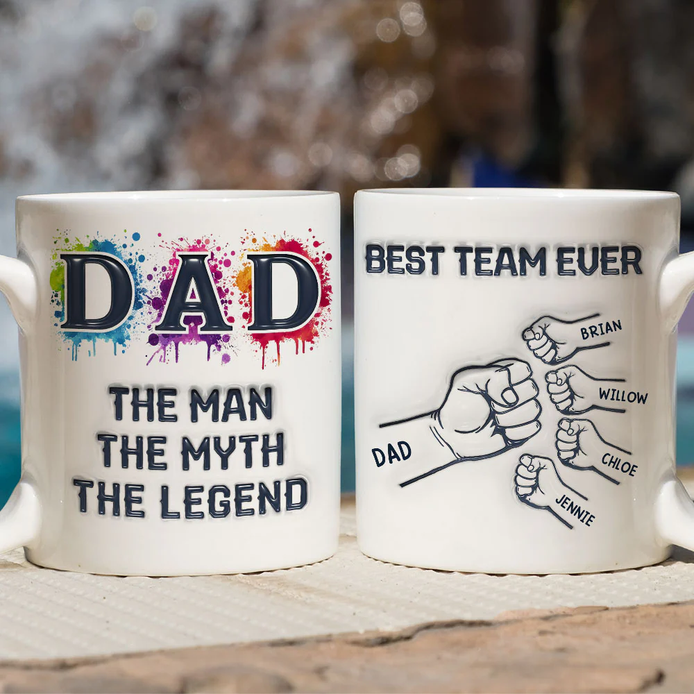 Papa We Love You - Personalized Custom 3D Inflated Effect Mug - Image 4