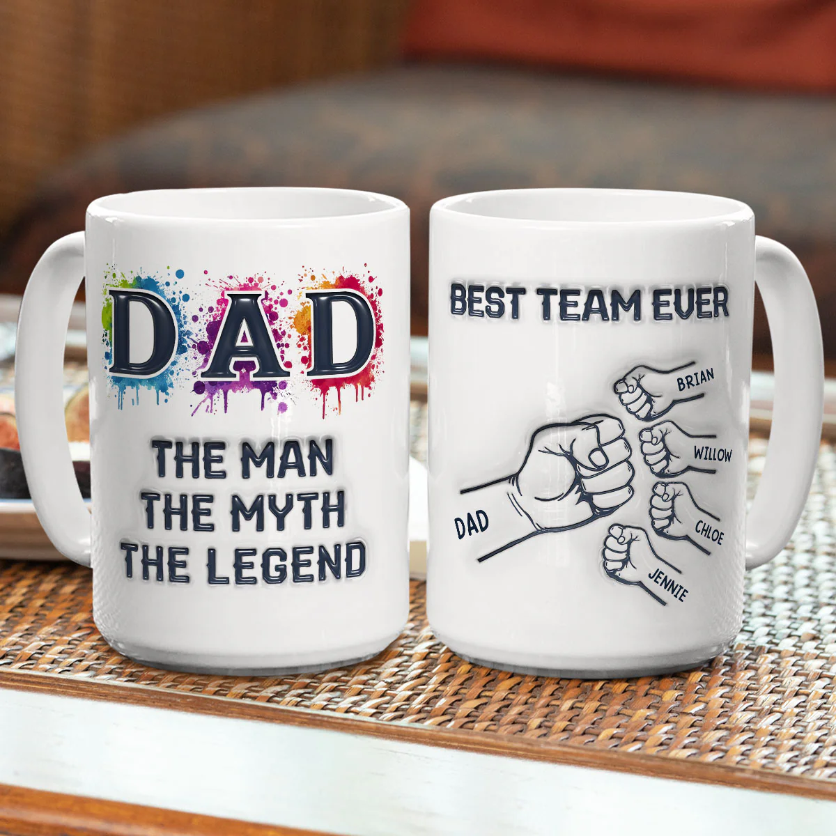 Papa We Love You - Personalized Custom 3D Inflated Effect Mug - Image 7