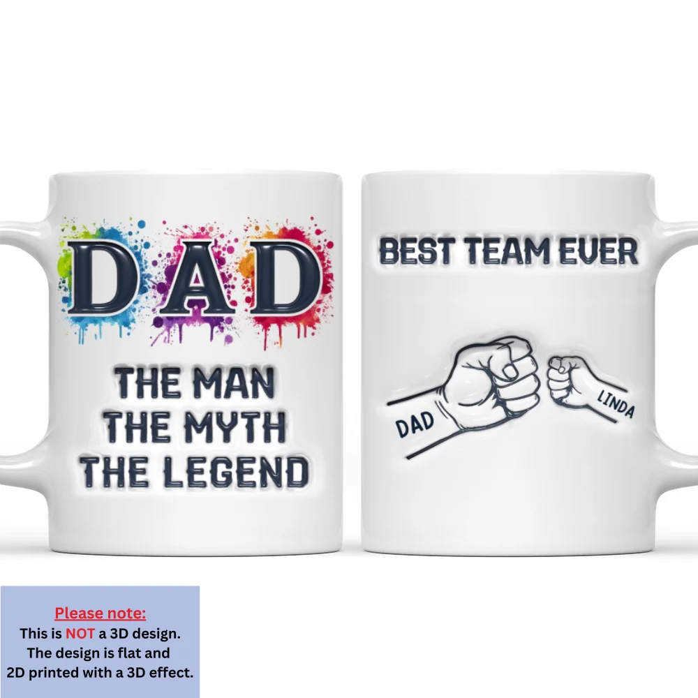 Papa We Love You - Personalized Custom 3D Inflated Effect Mug - Image 9