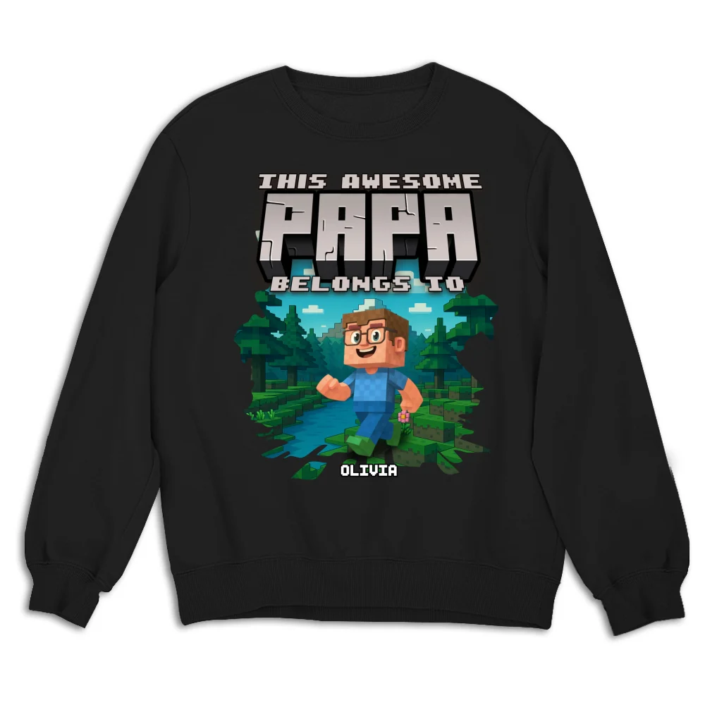This Awesome Papa Belongs To - Personalized Custom Shirt - Image 12