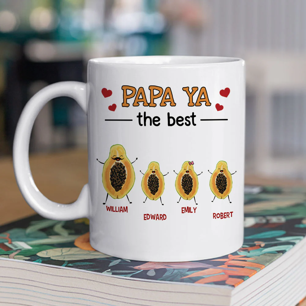 Papaya The Best - Personalized Custom Coffee Mug - Image 2