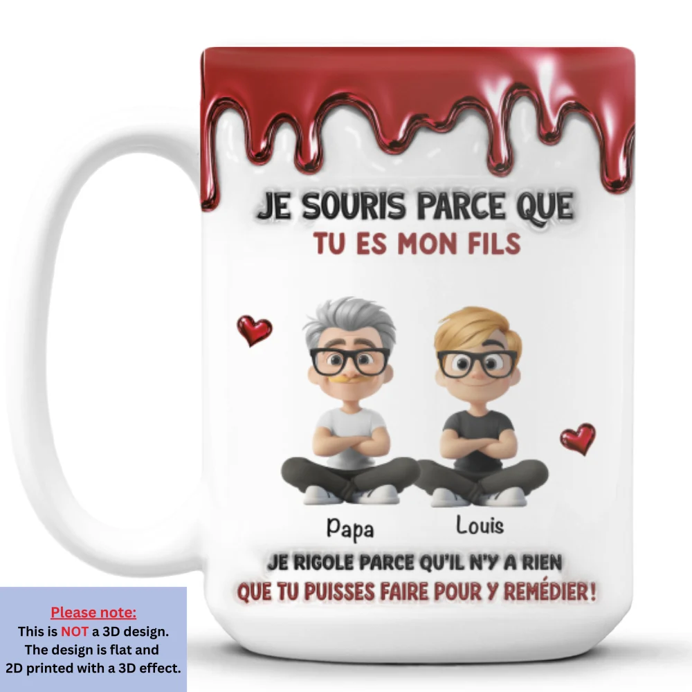 Parce Que Tu Es Mon Fils – Mug Personnalisé Avec Effet 3D Gonflé - Image 9