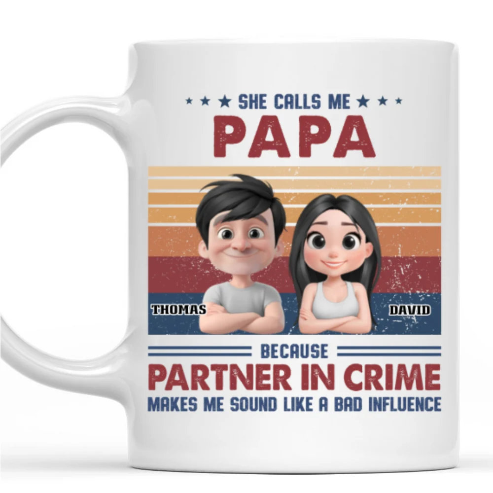 Partner In Crime With My Grandkids - Personalized Custom Coffee Mug - Image 7