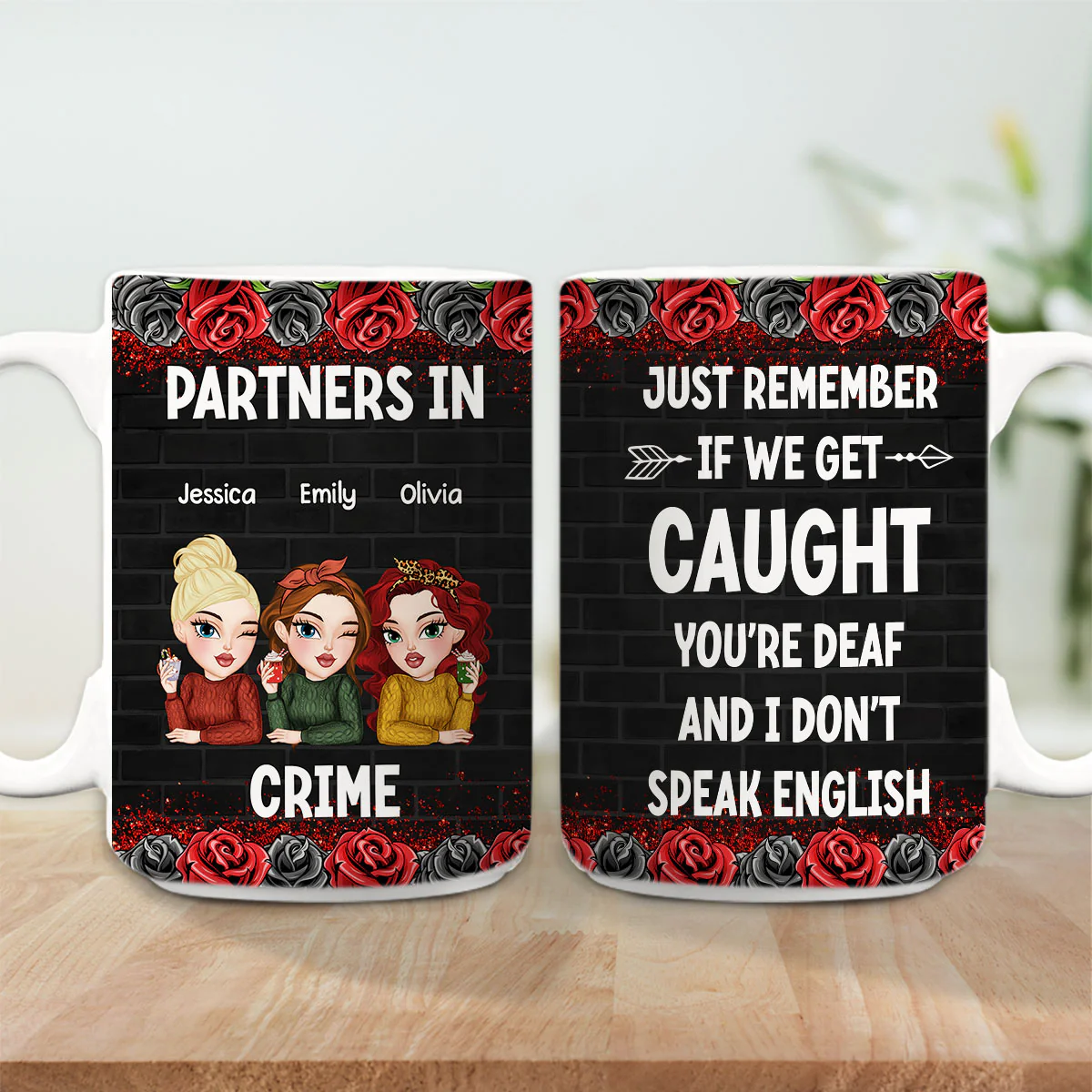 Partners In Crime  - Personalized Custom Coffee Mug - Image 4