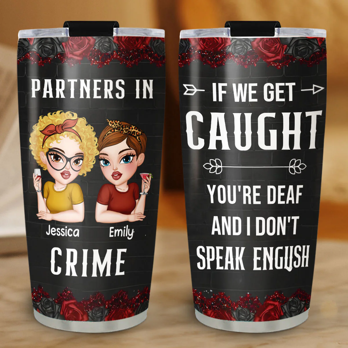 Partners In Crime - Personalized Custom Tumbler - Image 2
