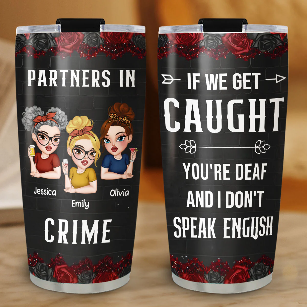 Partners In Crime - Personalized Custom Tumbler - Image 3