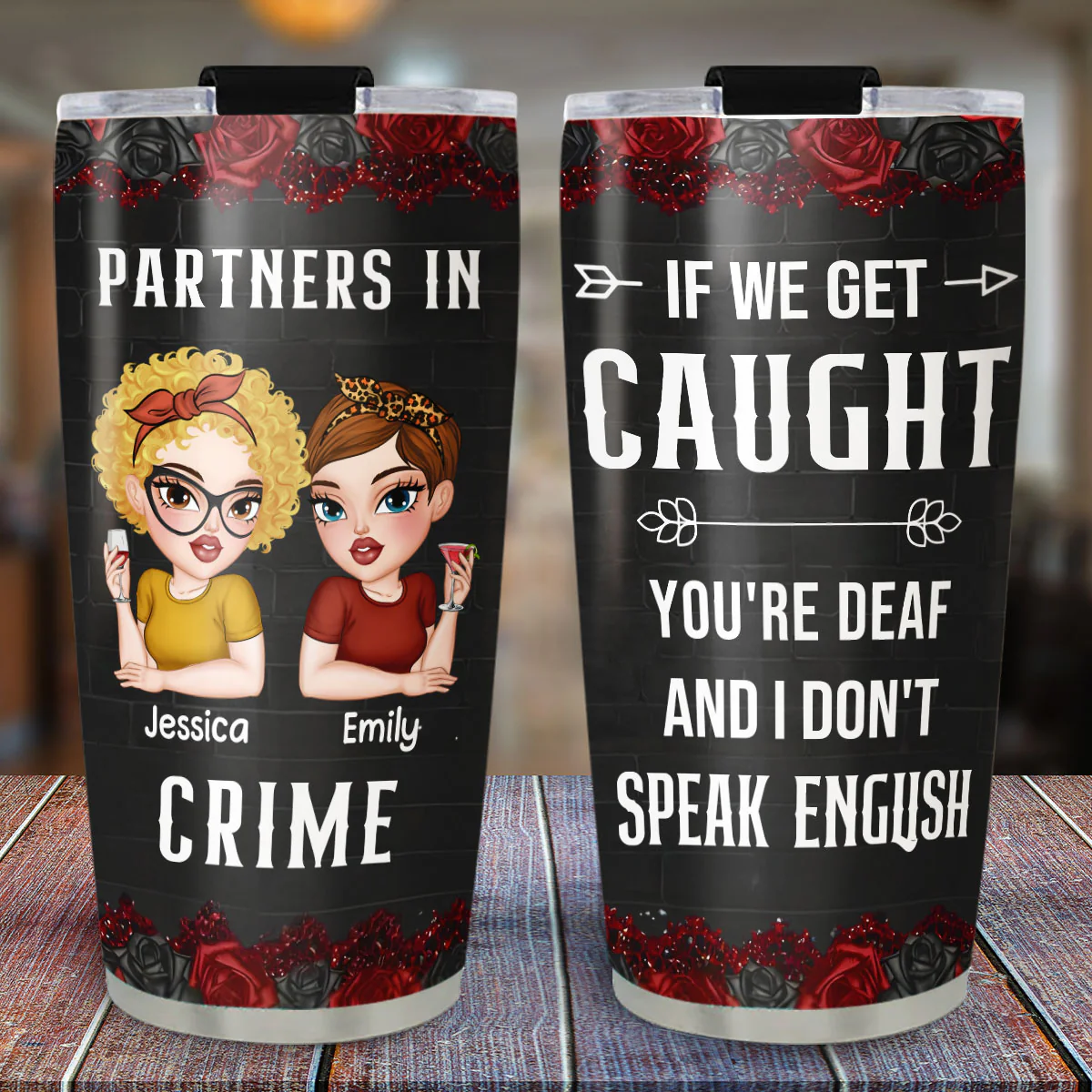 Partners In Crime - Personalized Custom Tumbler - Image 4