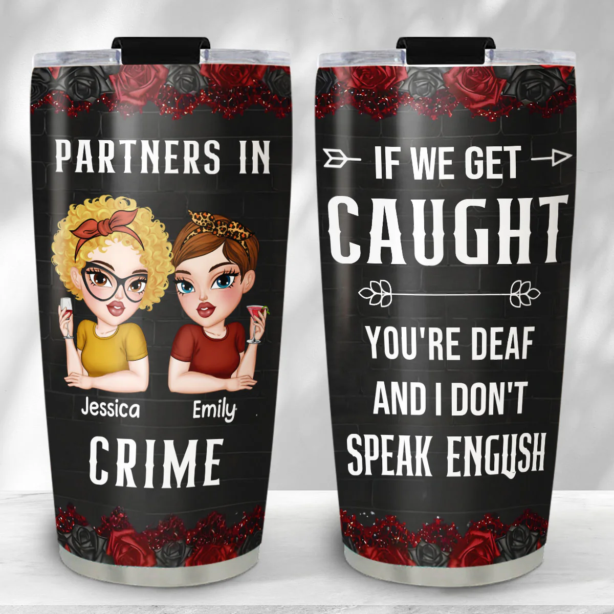 Partners In Crime - Personalized Custom Tumbler - Image 5