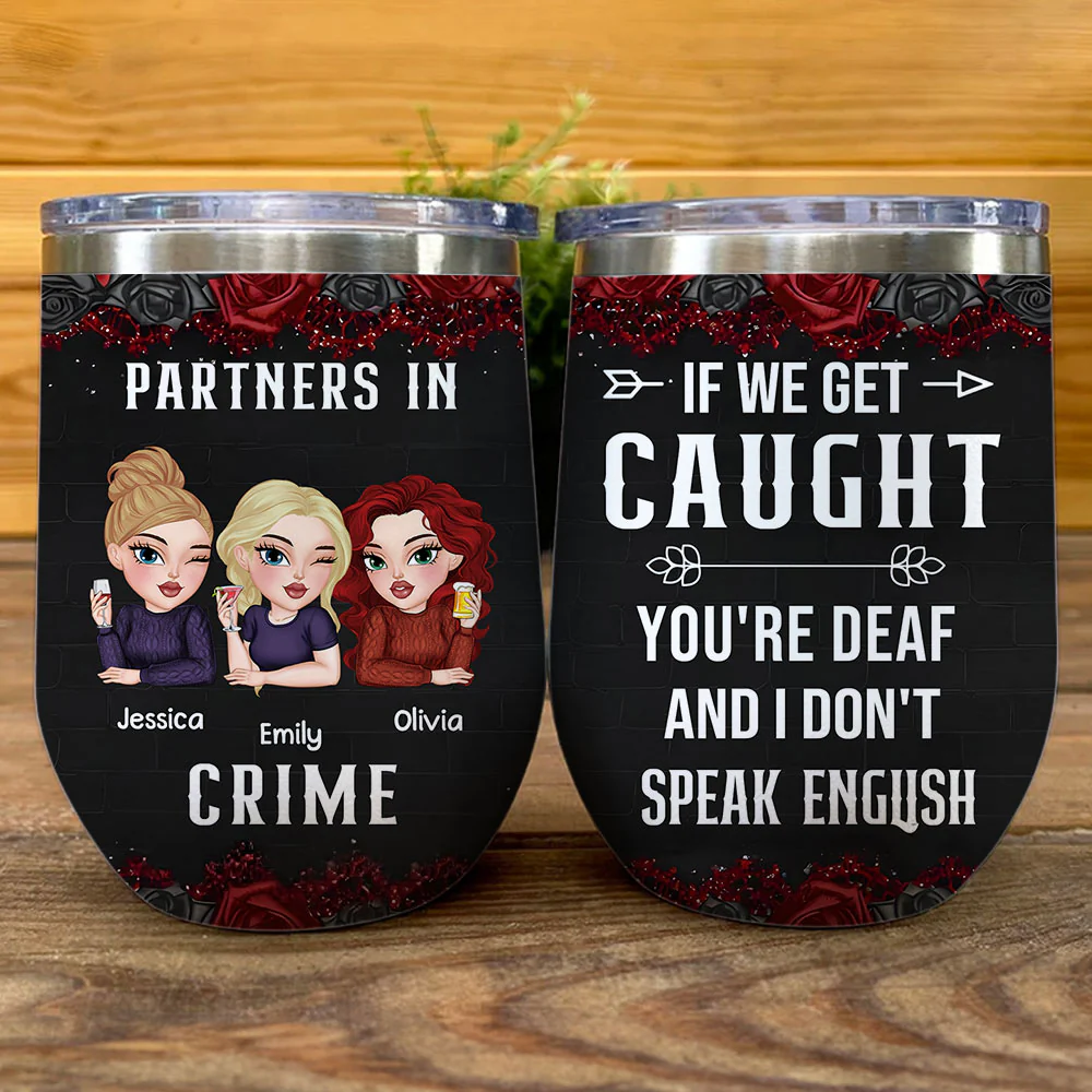 Partners In Crime - Personalized Custom Wine Tumbler - Image 3