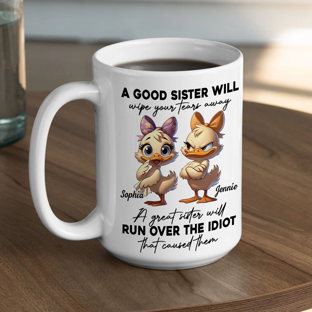 Partners In Sister - Personalized Custom Coffee Mug - Image 5
