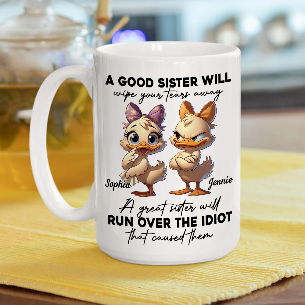 Partners In Sister - Personalized Custom Coffee Mug - Image 6