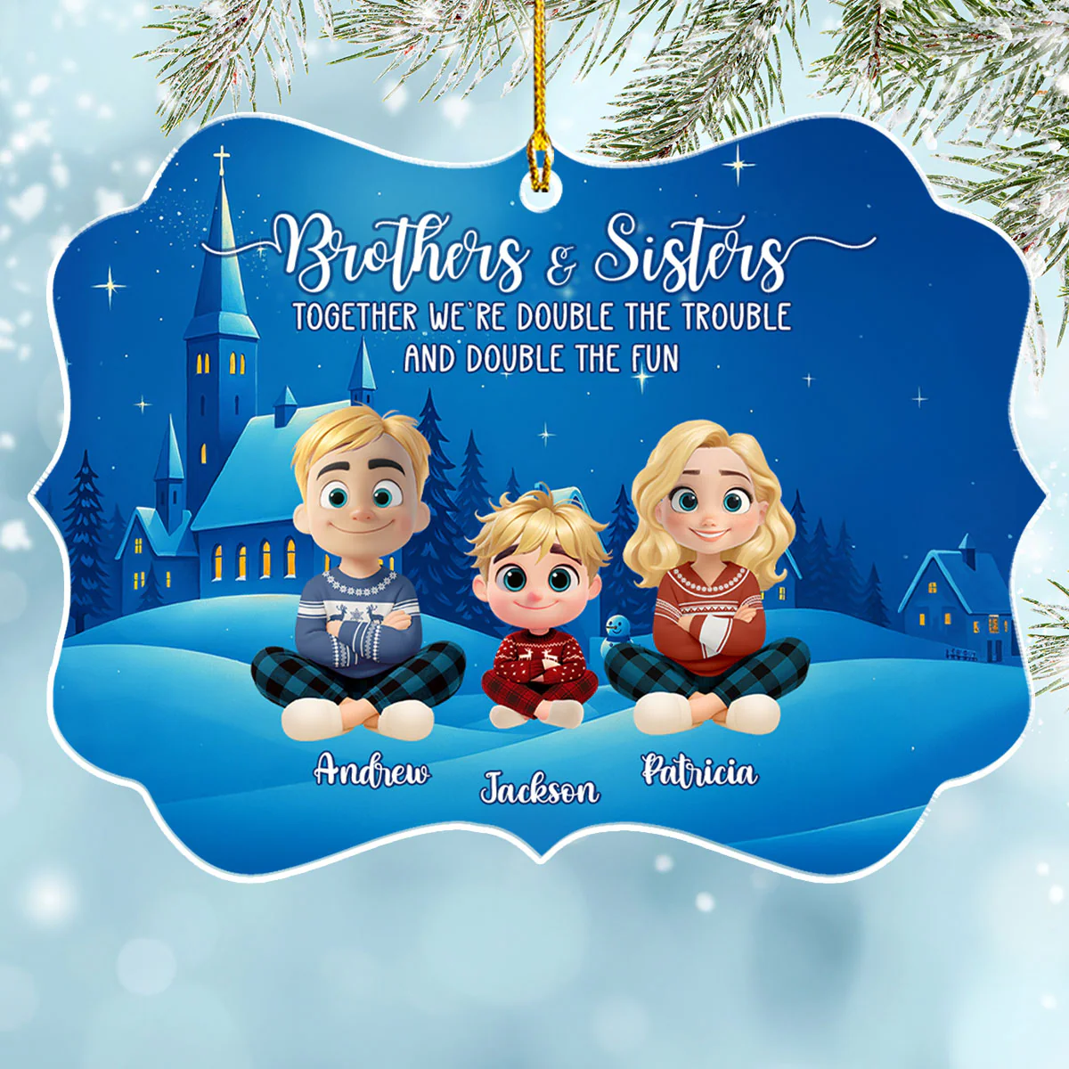 Partners In Trouble And Fun - Personalized Custom Acrylic Ornament - Image 4
