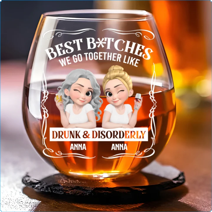 Party Besties - Personalized Custom Wine Glass - Image 5