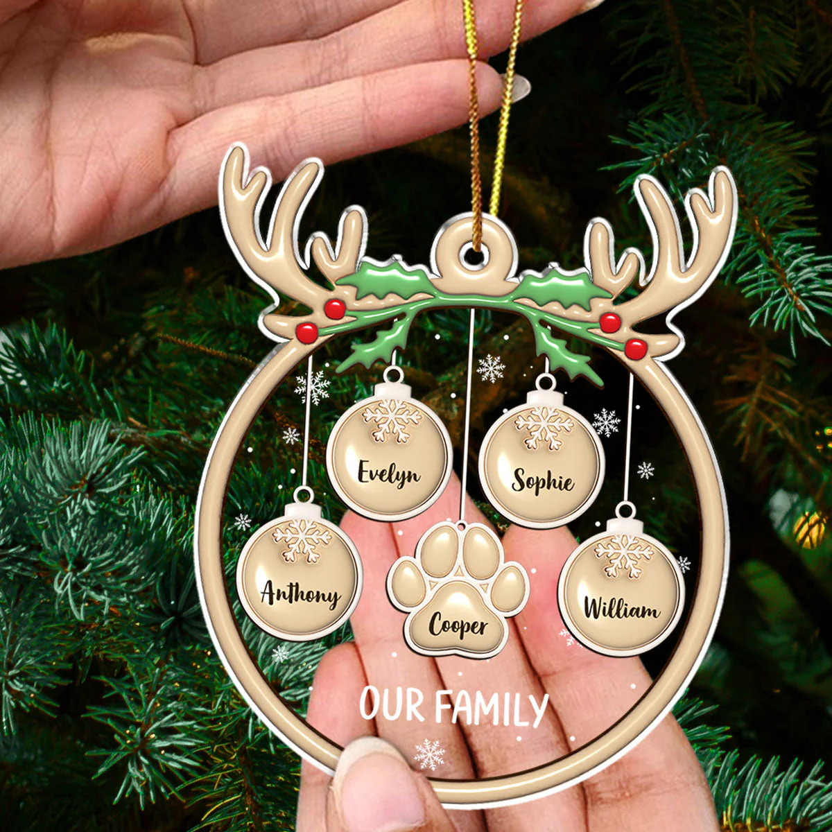 Paw Charm 3D - Personalized Custom 3D Inflated Effect Acrylic Ornament - Image 4