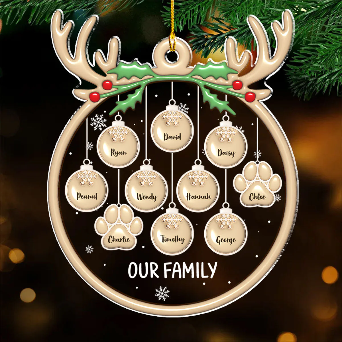 Paw Charm 3D - Personalized Custom 3D Inflated Effect Acrylic Ornament - Image 5
