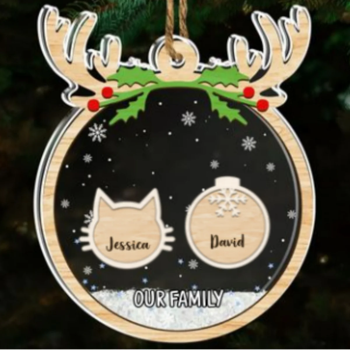 Paw Charm - Personalized Custom Acrylic Shaker Ornament - Image 6