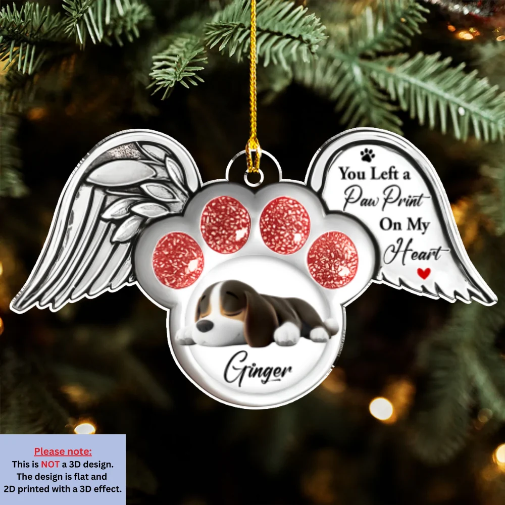 Paw In Heaven - Personalized Custom Acrylic Ornament - Image 4