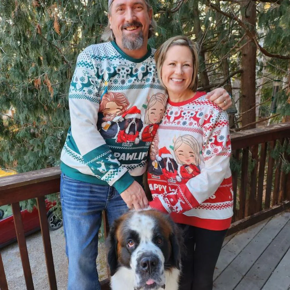 Pawlidays With Dogs - Personalized Custom All-Over-Print Sweatshirt - Image 2