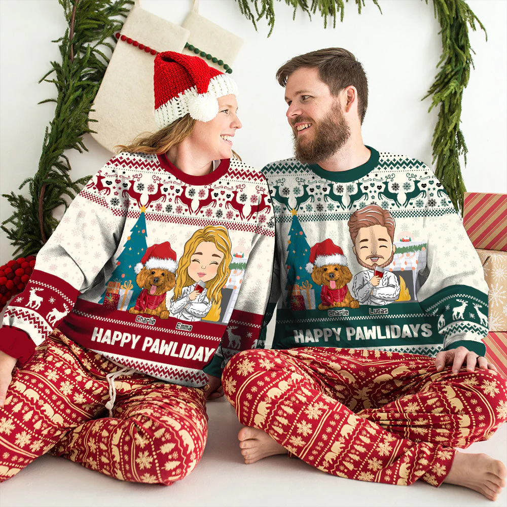 Pawlidays With Dogs - Personalized Custom All-Over-Print Sweatshirt - Image 5