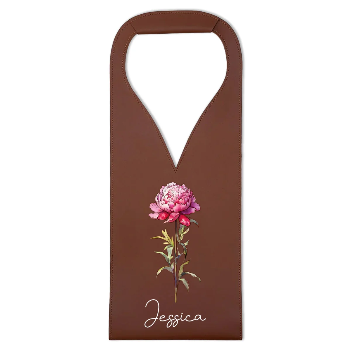 Bloom Where We Grow - Personalized Custom Leather Wine Bag - Image 8