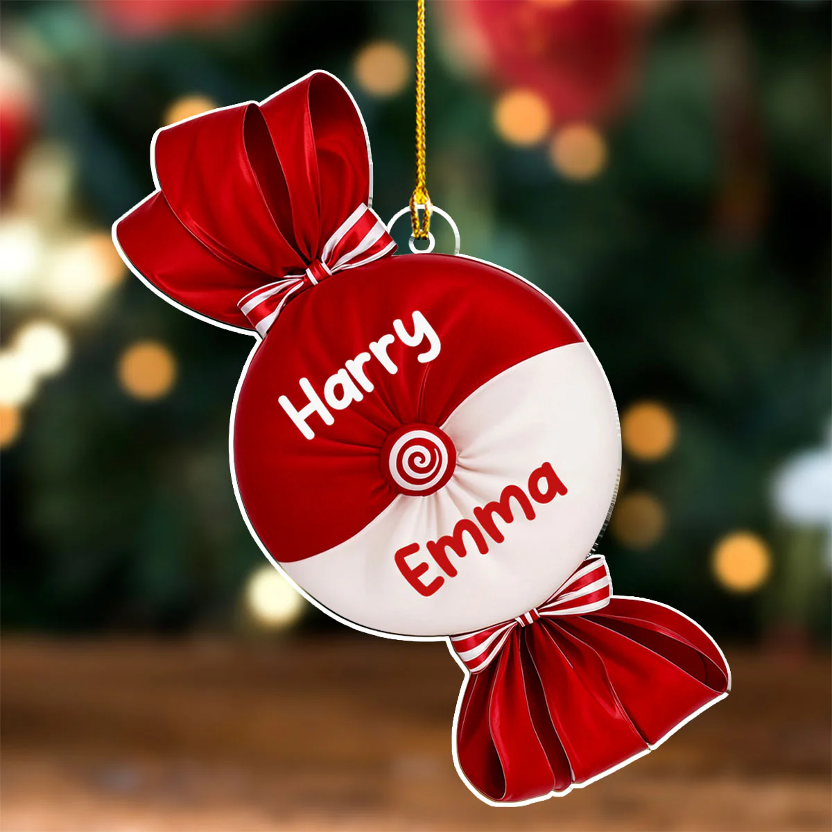 Peppermint Season - Personalized Custom Acrylic Ornament - Image 2