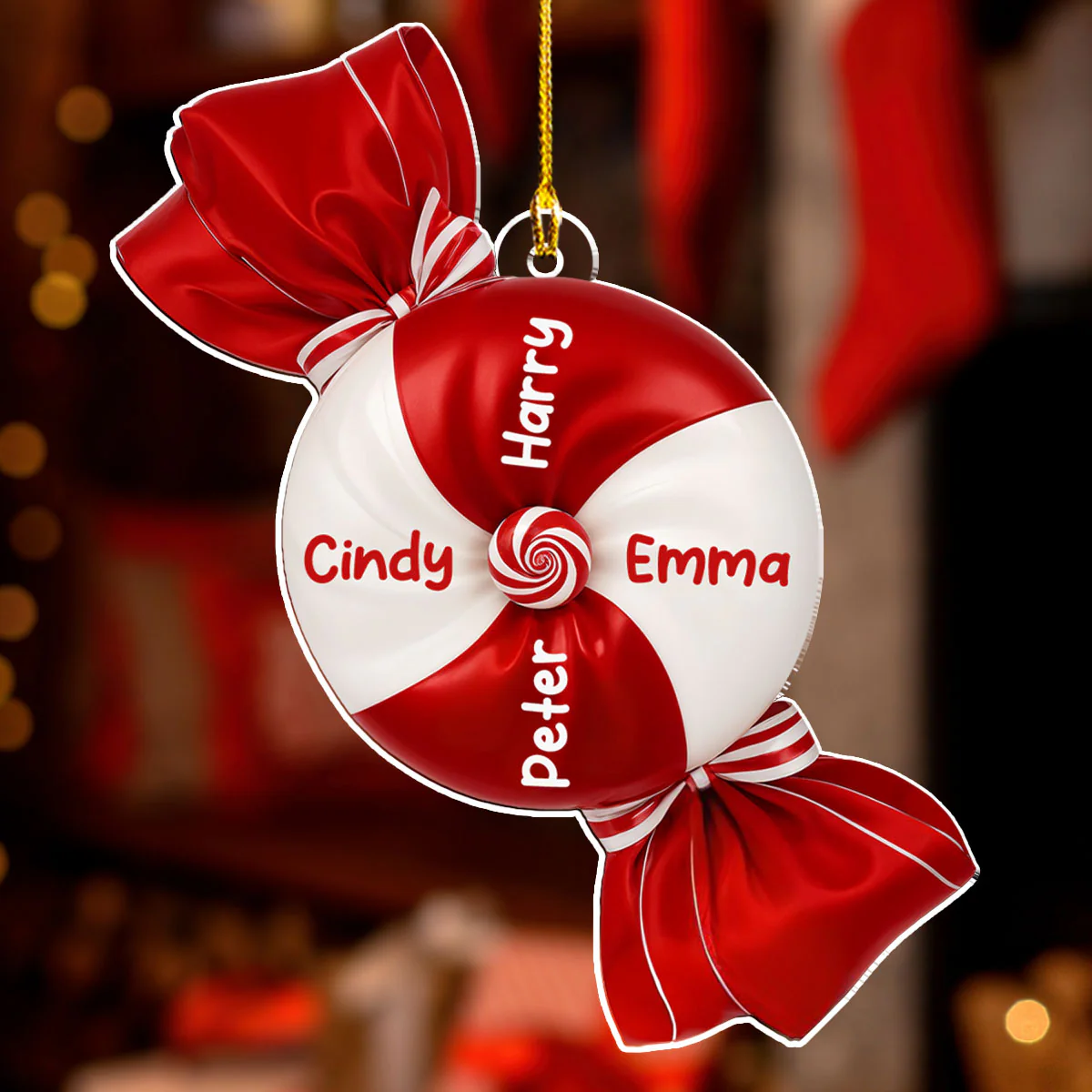 Peppermint Season - Personalized Custom Acrylic Ornament - Image 5
