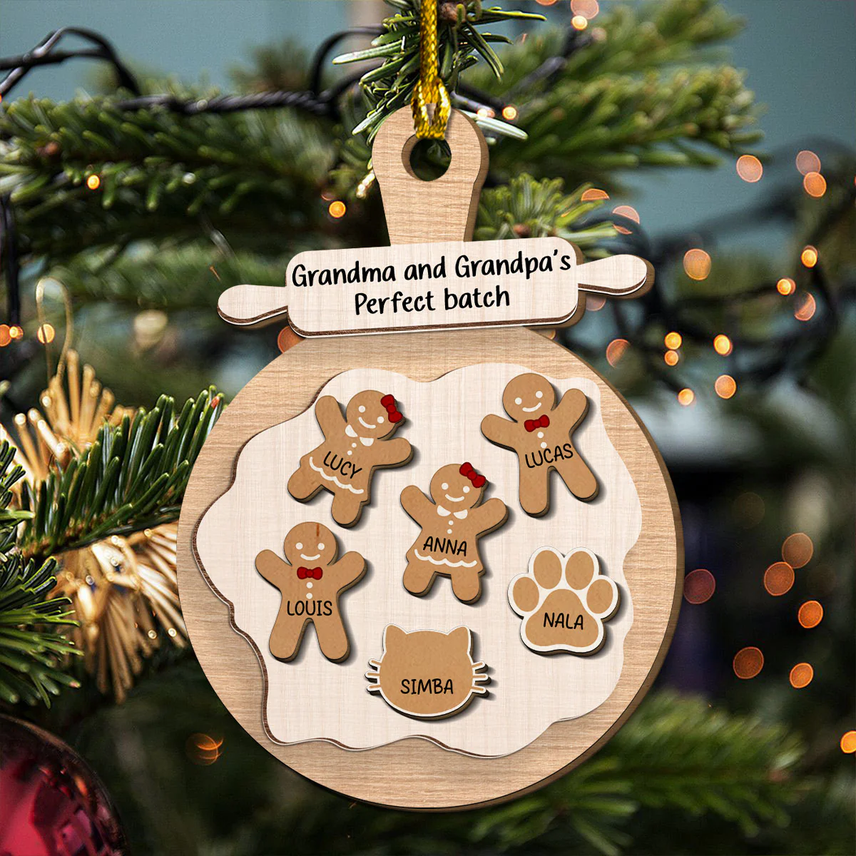 Perfect Batch Of Nana And Papa - Personalized Custom Freeshape 2-Layered Wood Ornament - Image 2