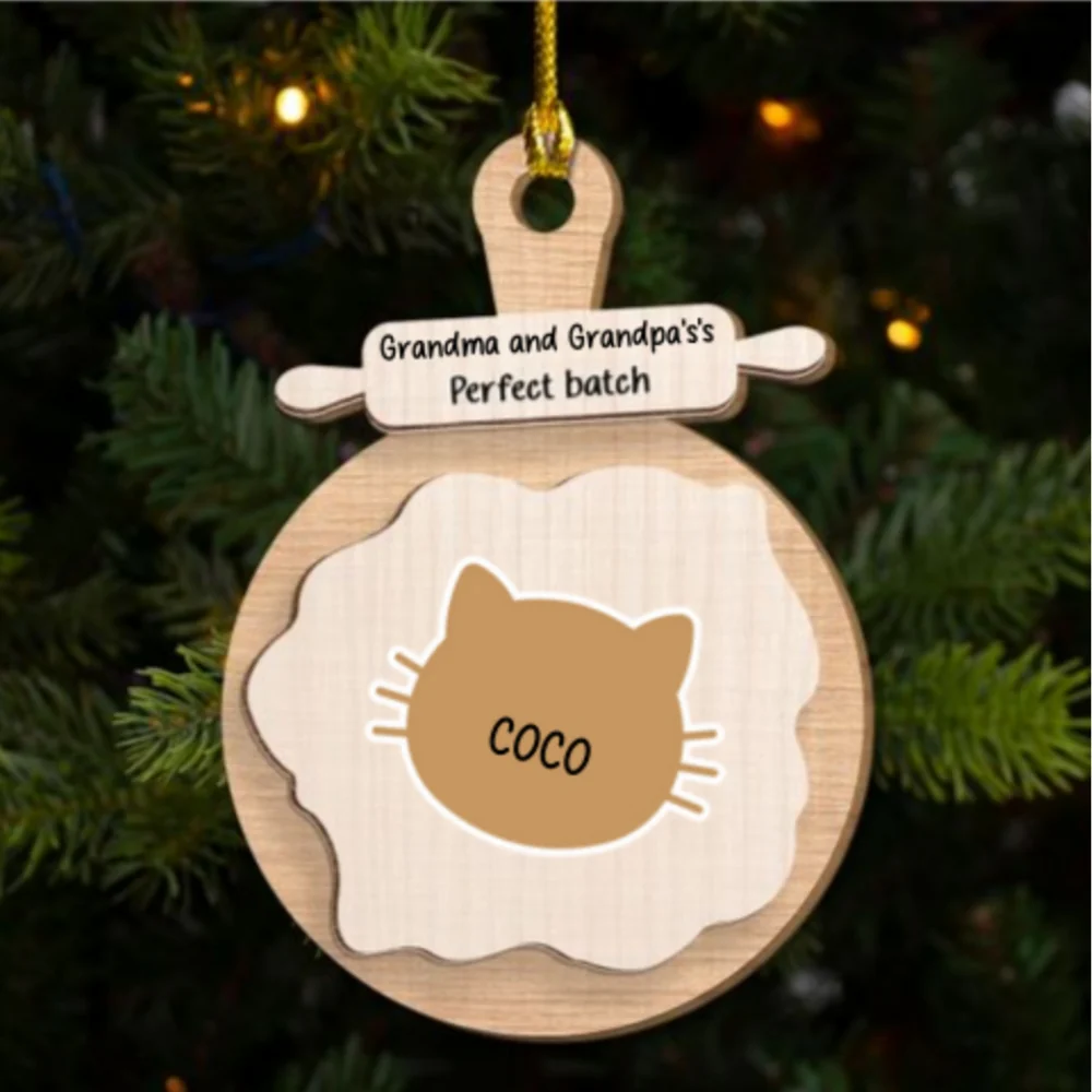 Perfect Batch Of Nana And Papa - Personalized Custom Freeshape 2-Layered Wood Ornament - Image 6