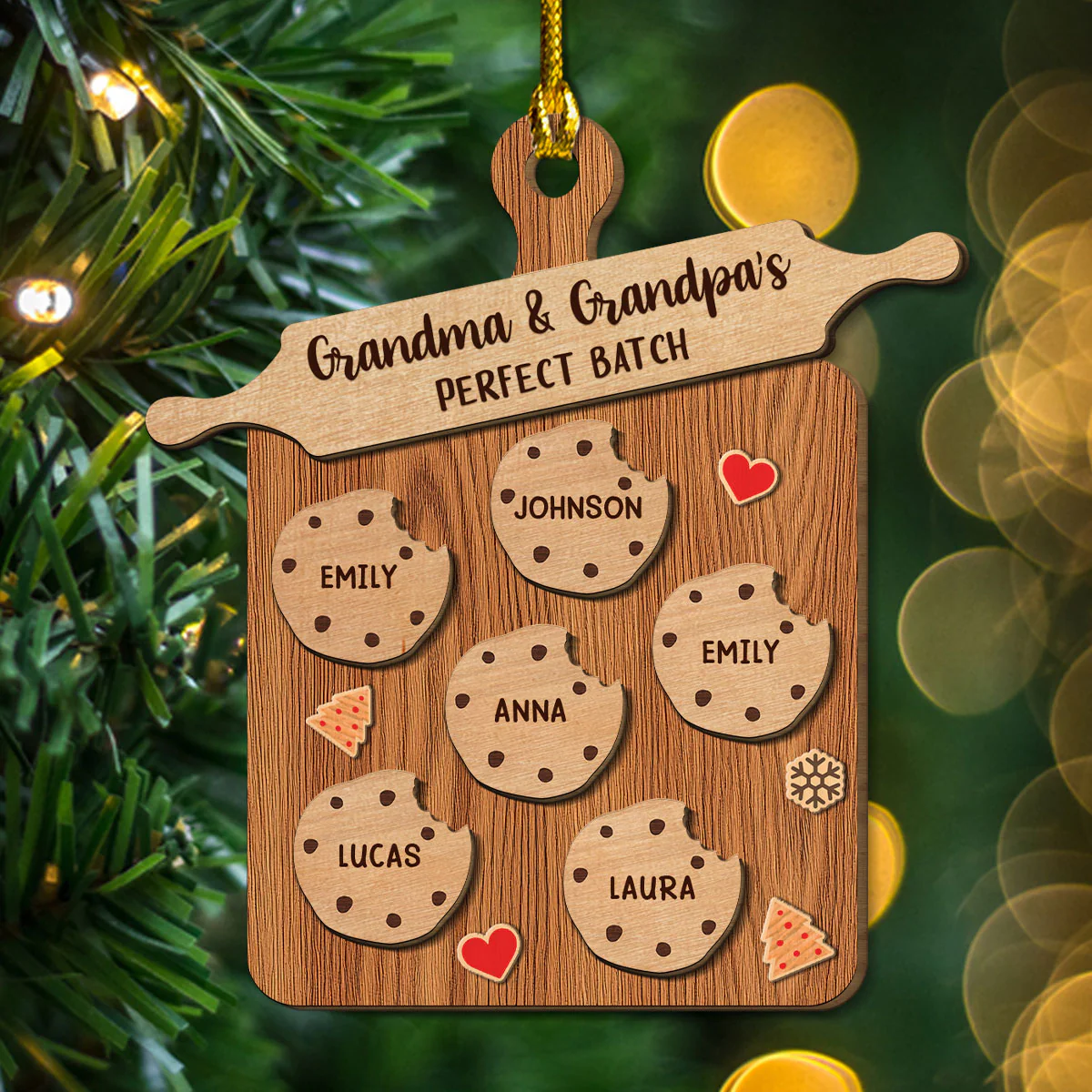 Perfect Batch Parents - Personalized Custom Freeshape 2-Layered Wood Ornament - Image 2